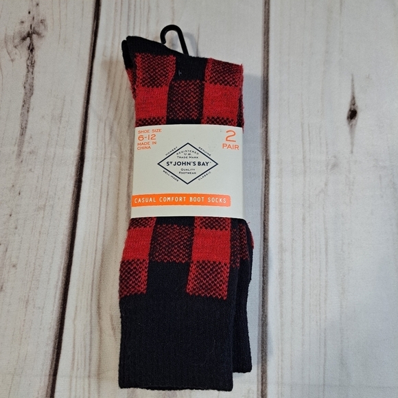 St John's Bay Buffalo Plaid Boot Sock Pack - Picture 1 of 4